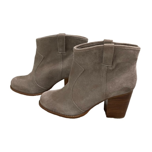 Splendid Grey Suede Stacked Heel Booties Size 9.5 - Picture 6 of 11